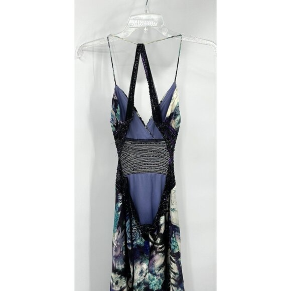 CACHE maxi dress gown beaded backless sequins satin floral Y2K party evening 4 - Picture 9 of 14